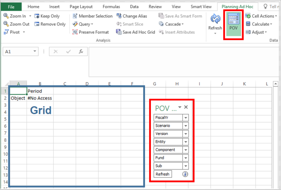 excel screenshot showing pov and grid