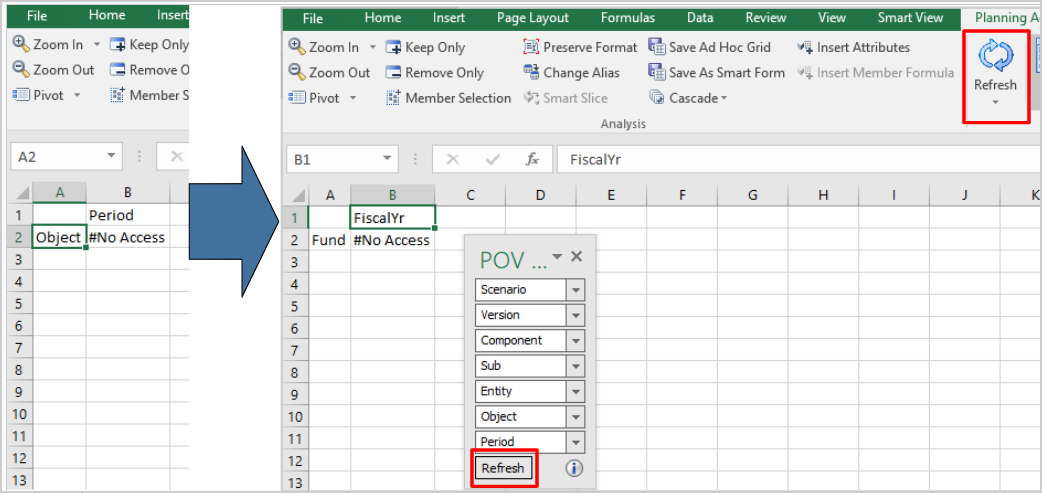 type the dimensions and refresh